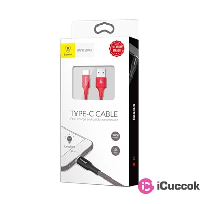 Baseus Rapid Series 2A 25cm USB Type-C piros töltő és adatkábel