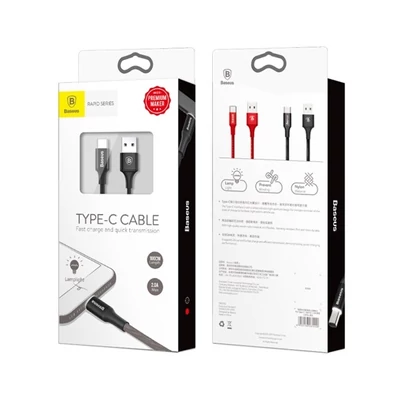Baseus Rapid Series 2A 1m USB Type-C fekete töltő és adatkábel