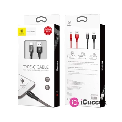 Baseus Rapid Series 2A 1m USB Type-C piros töltő és adatkábel