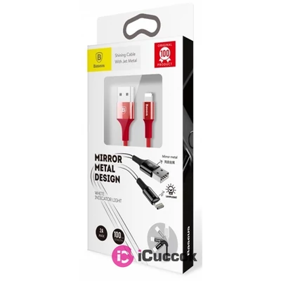 Baseus Shining 1m Lightning piros kábel