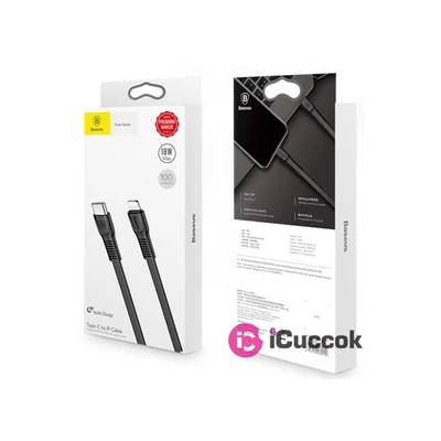 Baseus Tough Series 1m Lightning > USB Type-C fekete töltő és adatkábel