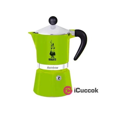 Bialetti Rainbow 3 személyes zöld kotyogós kávéfőző