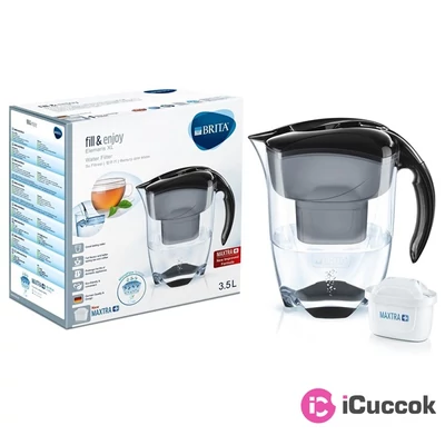 Brita Elemaris XL Maxtra 3.5 literes fekete vízszűrő kancsó