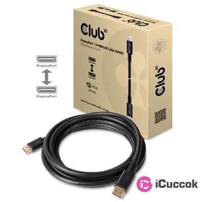 CLUB3D DisplayPort 1.4 HBR3 - DisplayPort 1.4 HBR3 8K 4m kábel