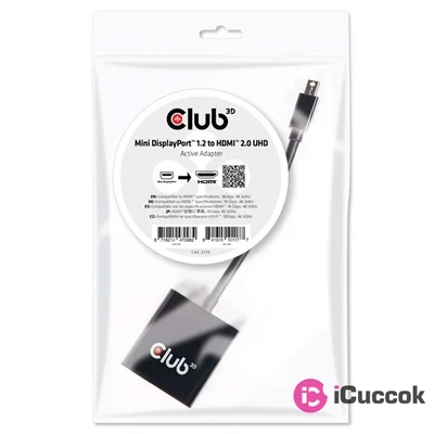 CLUB3D Mini Displayport 1.2 - HDMI 2.0 UHD active adapter