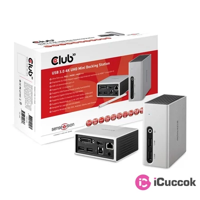 CLUB3D SenseVision USB 3.0 4K UHD Mini Docking Station