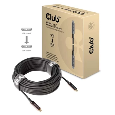 CLUB3D USB Type C - USB Type C 20m aktív optikai kábel