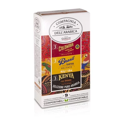 Compagnia Dell` Arabica DAR457 Selection of single origin Nespresso kompatibilis 9 db kávékapszula