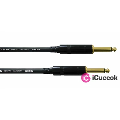 Cordial CCI 6 PP Instrument + Guitar 6m fekete 6,3mm Jack apa - 2x 6,3mm Jack apa kábel