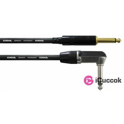 Cordial CCI 6 PR Instrument + Guitar 6m fekete 6,3mm Jack apa - 2x 6,3mm Pipa Jack apa kábel