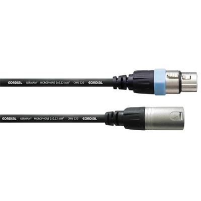 Cordial CCM 7.5 FM Microphone 7,5m fekete XLR anya - XLR apa kábel