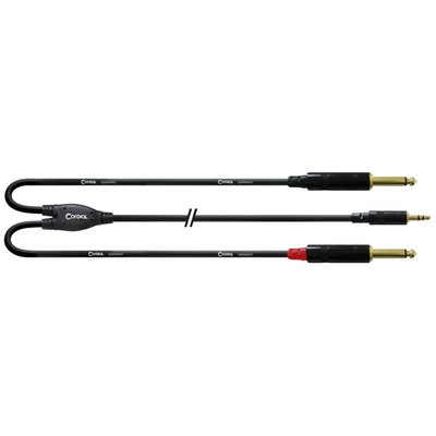 Cordial CFY 1.5 WPP Y-Adapter 1,5m 3,5mm Jack apa - 2x 6,3mm Jack apa kábel