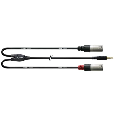 Cordial CFY 3 WMM Y-Adapter 3m fekete 3,5mm Jack apa - 2x XLR apa kábel