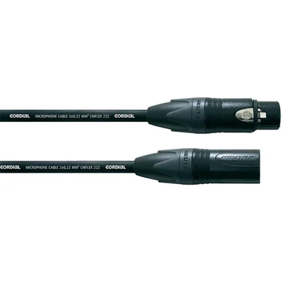 Cordial CPM 15 FM Microphone 15m fekete XLR anya - XLR apa kábel