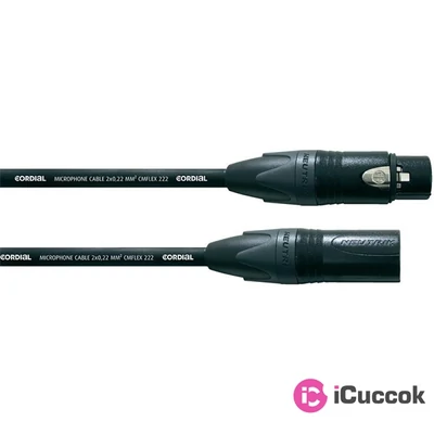 Cordial CPM 1 FM Microphone 1m fekete XLR anya - XLR apa kábel