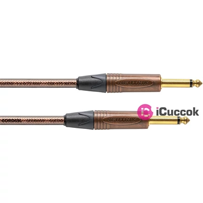 Cordial CSI 3 PP-METAL Microphone Studio 3m réz 6,3mm Jack apa - 2x 6,3mm Jack apa kábel