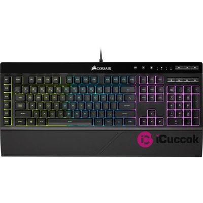Corsair Gaming K55 RGB Fekete RGB LED Rubber Dome Gamer billentyűzet