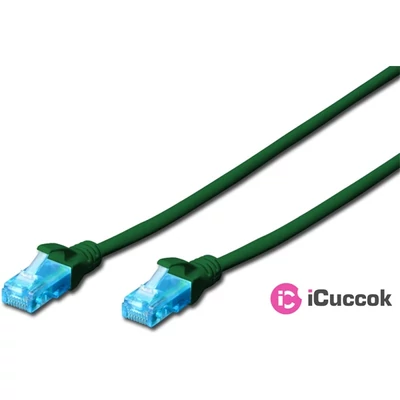 DIGITUS CAT5e U/UTP PVC 10m zöld patch kábel