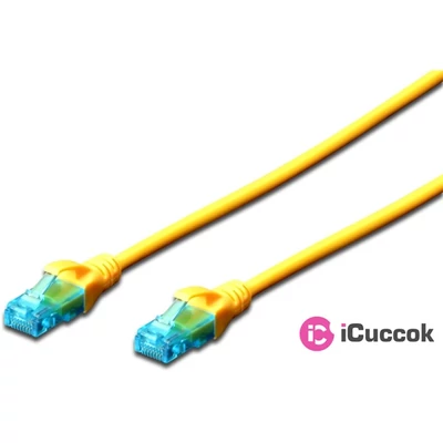 DIGITUS CAT5e U/UTP PVC 1m sárga patch kábel