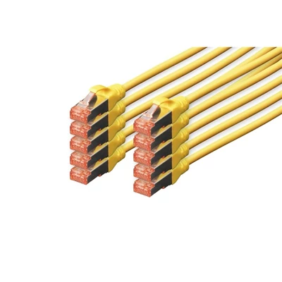 DIGITUS CAT6 S-FTP LSZH 0,5m 10-es csomag sárga patch kábel
