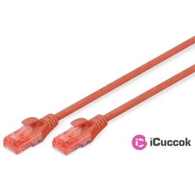 DIGITUS CAT6 U/UTP LSZH 0,5m piros patch kábel