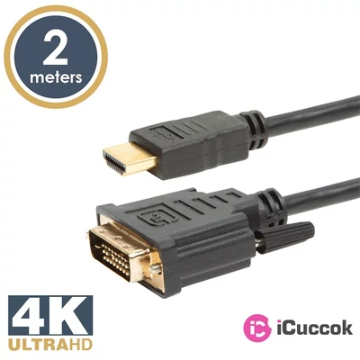 Delight 2m 4K DVI-D - HDMI kábel