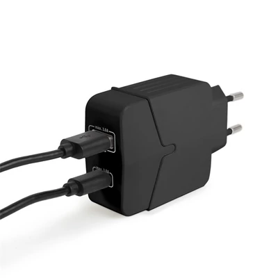 Delight 55044BK hálózati adapter USB + Type-C PD18W gyorstöltéssel fekete