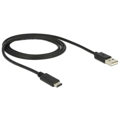 Delock 1m USB Type-C 2.0 apa - USB 2.0 A típusú apa fekete kábel