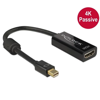 Delock 62613 adapter mini Displayport 1.2-dugós csatlakozó > HDMI-csatlakozóhüvely 4K passzív fekete