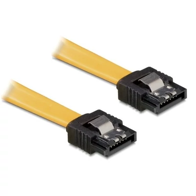 Delock 82464 SATA egyenes-egyenes fém sárga 10 cm összekötő kábel