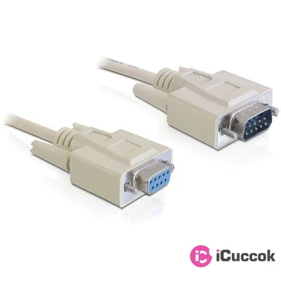 Delock 84064 RS-232 Sub-D9 apa/anya 2m bézs hosszabító kábel