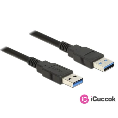 Delock 85061 USB 3.0-s A apa / apa 1,5 m fekete kábel
