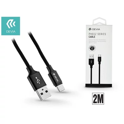 Devia ST310799 Pheez Type-C USB 2m fekete adat- és töltőkábel