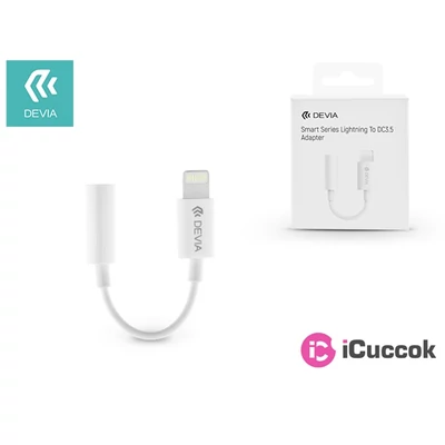 Devia ST324550 Smart fehér Lightning - 3.5mm fülhallgató adapter