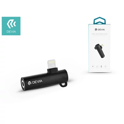 Devia ST324567 Smart fekete Lightning - 3.5mm fülhallgató és Lightning töltő adapter