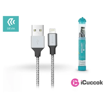 Devia ST324611 Tube Lightning ezüst/fekete textil adatkábel