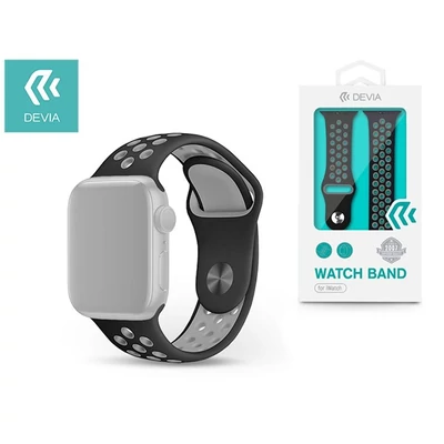 Devia ST324987 Apple Watch fekete/szürke szilikon sport óraszíj