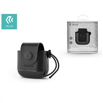 Devia ST325397 AirPods bőr védőtok Qi vezetékmentes töltő funkcióval