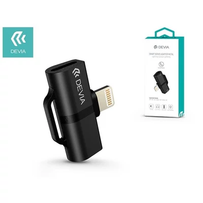 Devia ST326530 Smart Adapter Lighting to Dual Lighting/fekete átalakító fülhallgató adapter