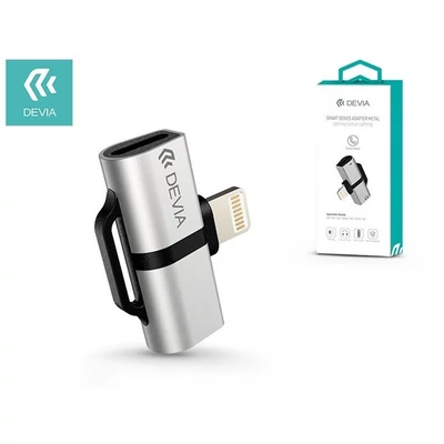 Devia ST326547 Smart Adapter Lighting to Dual Lighting/ezüst átalakító fülhallgató adapter