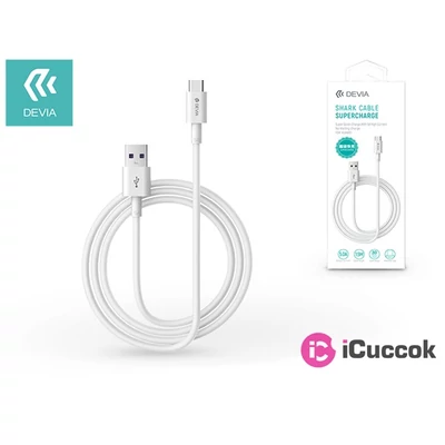 Devia ST329500 Devia Shark Huawei Supercharge Type-C 1,5m/fehér adat- és töltőkábel