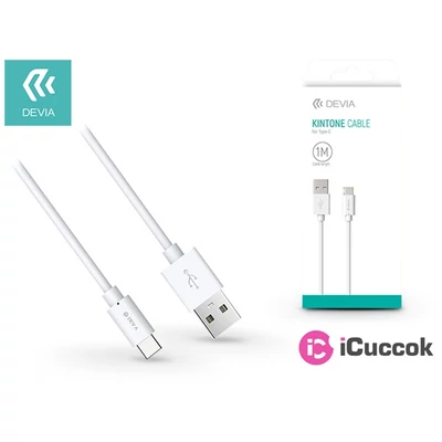 Devia ST330667 Devia Kintone 1 m fehér USB Type-C adat- és töltőkábel