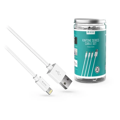 Devia ST334146 Kintone (30 db/csomag) fehér Lightning adat- és töltőkábel