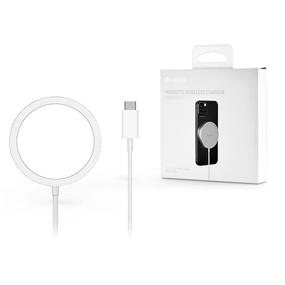 Devia ST346545 MagSafe Qi univerzális fehér/ezüst vezeték nélküli töltő állomás
