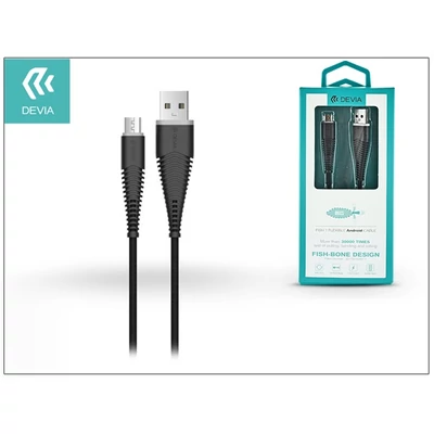 Devia ST993597 Fish1 fekete micro USB adat- és töltőkábel