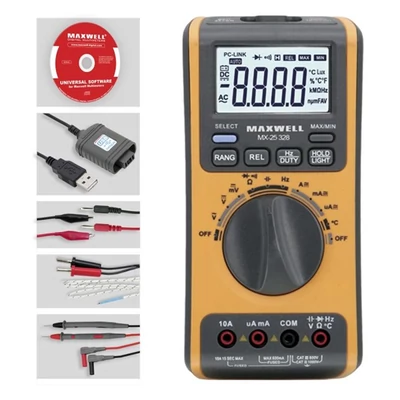Maxwell 25328 digitális multiméter 5az1-ben·USB-s PC kapcsolattal