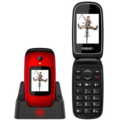 EVOLVEO EP-700 Easy Phone FD 2,4" Dual SIM piros mobiltelefon