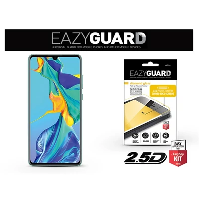 EazyGuard LA-1462 Huawei P30 fekete 2.5D üveg kijelzővédő fólia