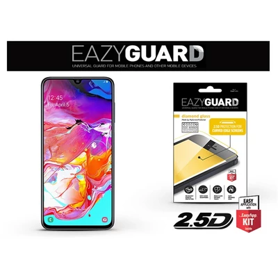 EazyGuard LA-1474 Samsung A70 fekete 2.5D üveg kijelzővédő fólia