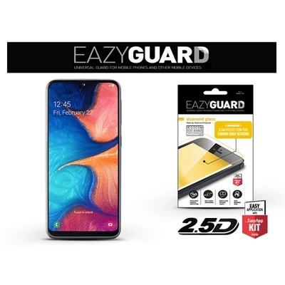 EazyGuard LA-1485 Samsung A20e fekete 2.5D üveg kijelzővédő fólia